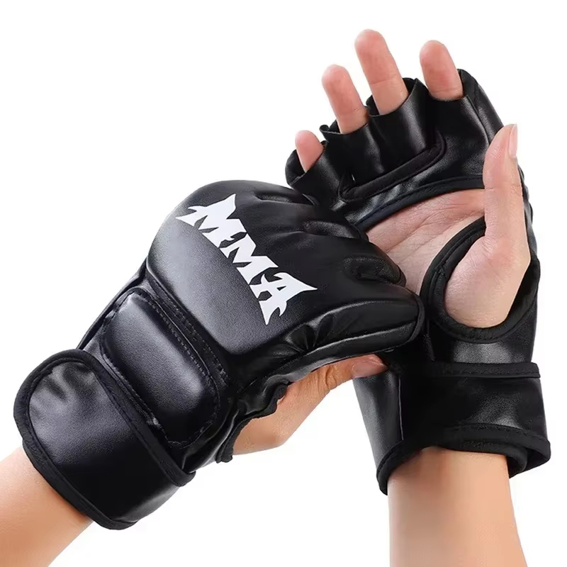 Motorcycle Glove Knuckle - Gants d'entraînement de boxe professionnels, demi-doigts,